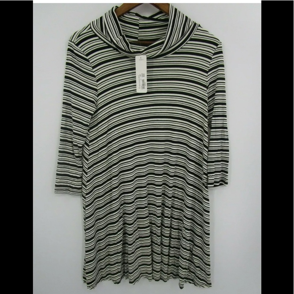 Jun & Ivy Francesca stripe dress small black white